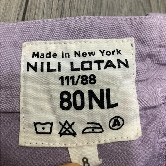 Nili Lotan Paris Pant‎ in Lilac Cropped Length Size 8